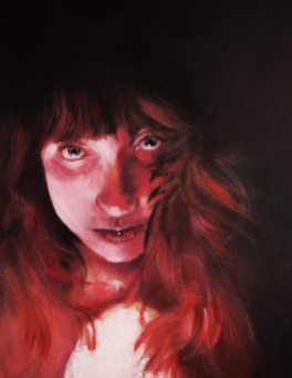'Sorceress of the Blood Moon' - Rebecca Deegan Acrylic Painting Portrait